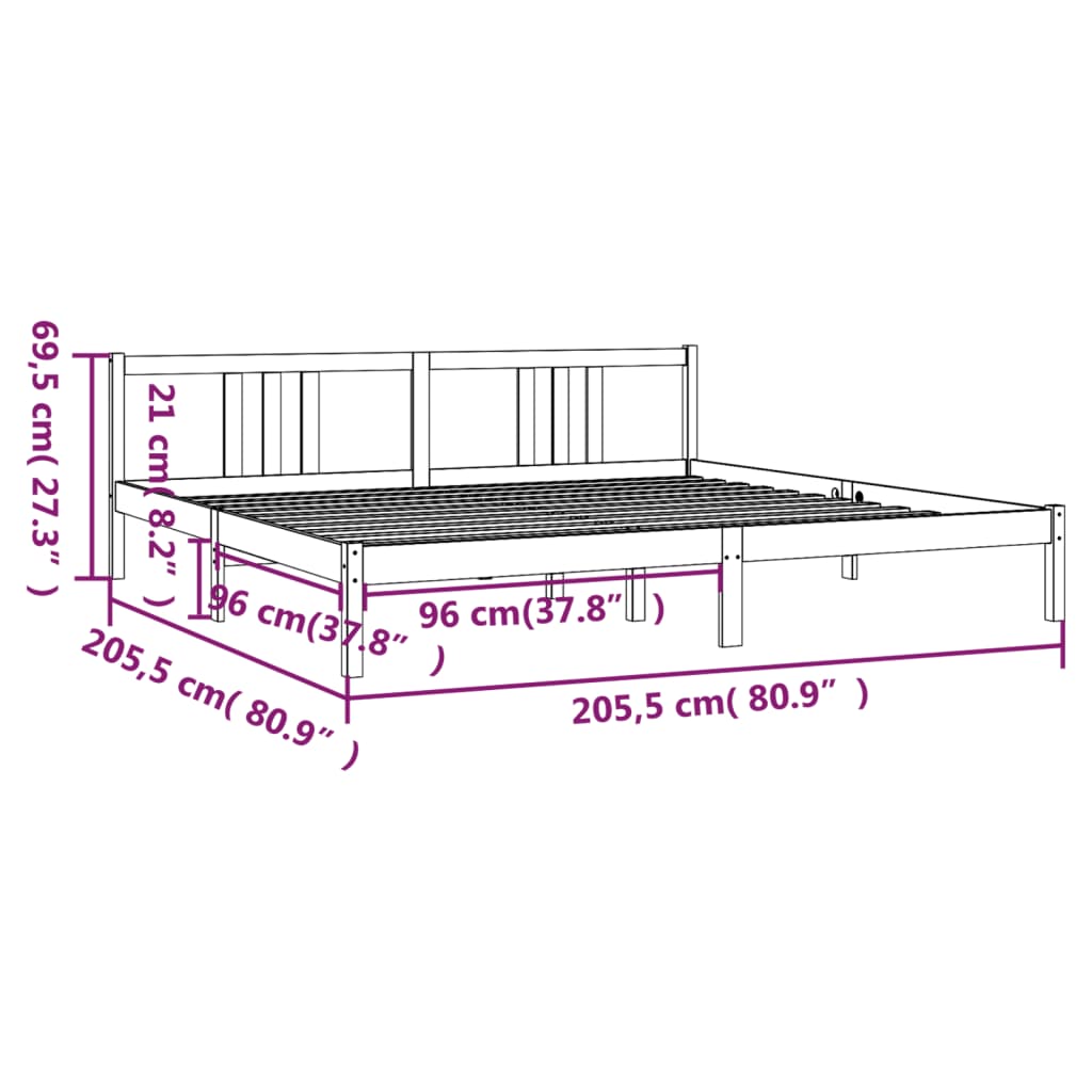 Giroletto senza Materaso Ambra in Legno Massello 200x200 cm - homemem39
