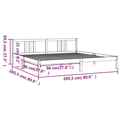 Giroletto senza Materaso Ambra in Legno Massello 200x200 cm - homemem39