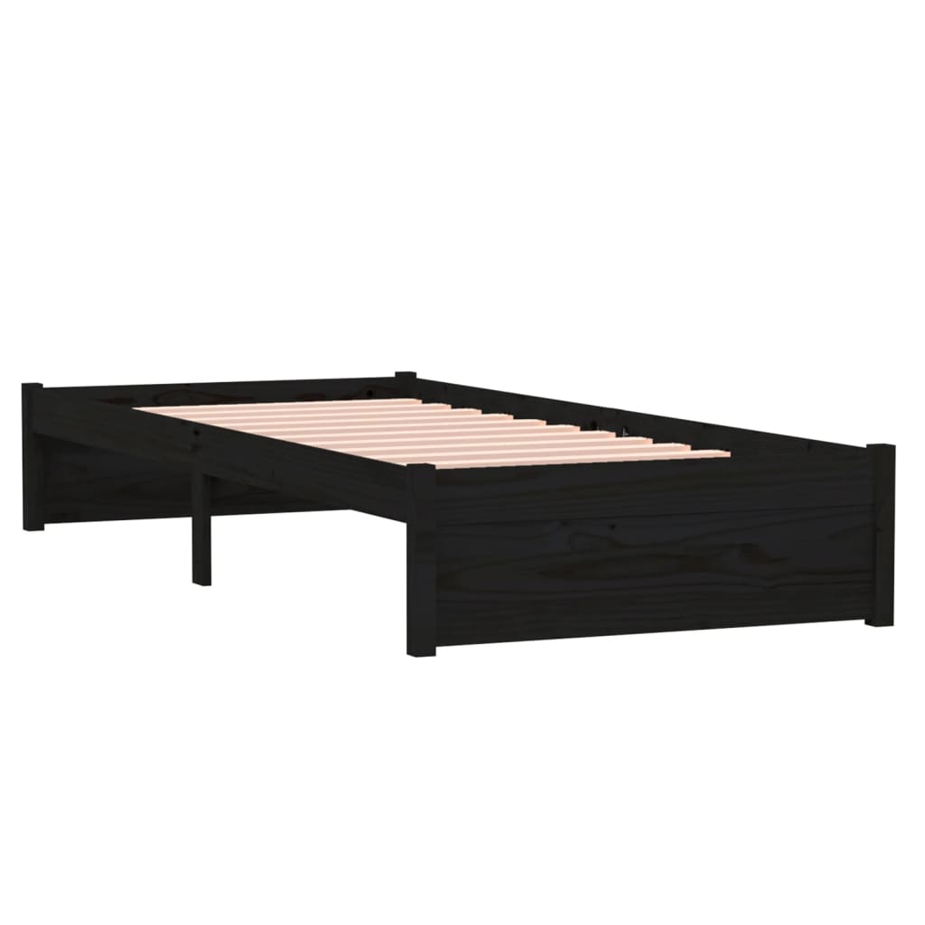 Giroletto in Legno Massello Nero 75x190 cm Small Single | homemem39
