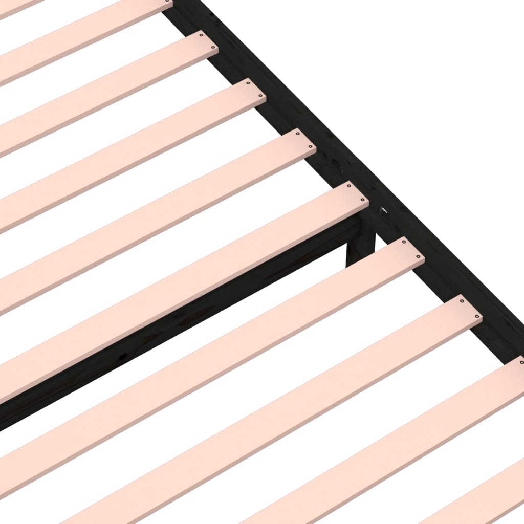 Giroletto in Legno Massello Nero 75x190 cm Small Single - homemem39