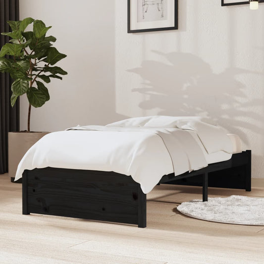 Giroletto in Legno Massello Nero 75x190 cm Small Single - homemem39