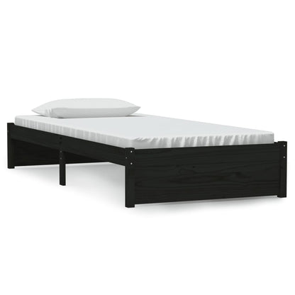 Giroletto Nero in Legno Massello 90x190 cm Single - homemem39