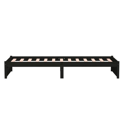 Giroletto Nero in Legno Massello 90x190 cm Single - homemem39