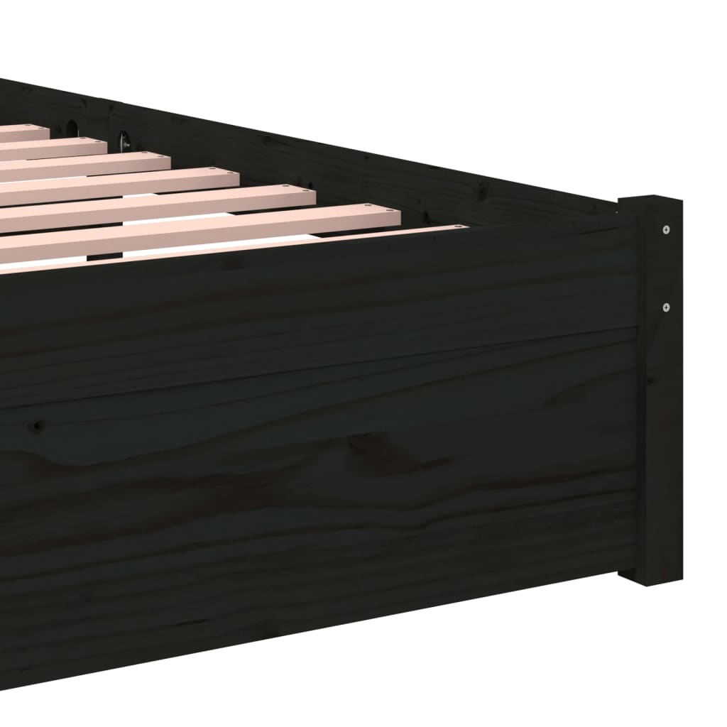 Giroletto Nero in Legno Massello 90x190 cm Single - homemem39