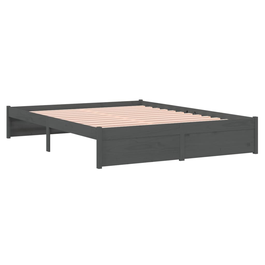 Giroletto Grigio in Legno Massello 135x190 cm Double | homemem39