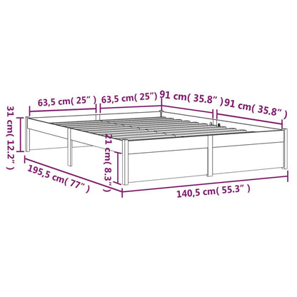 Giroletto Grigio in Legno Massello 135x190 cm Double | homemem39