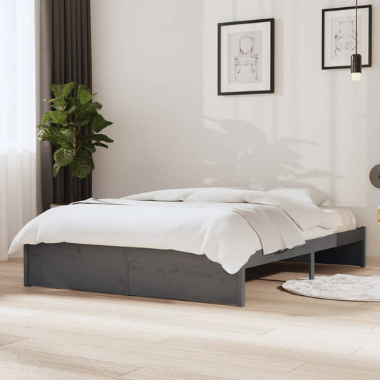Giroletto Grigio in Legno Massello 135x190 cm Double - homemem39