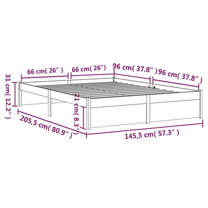 Giroletto senza Materaso Ambra in Legno Massello 140x200 cm - homemem39