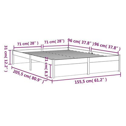 Giroletto Bianco in Legno Massello 150x200 cm King Size - homemem39
