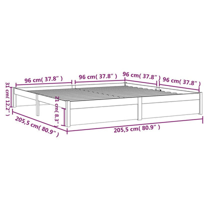 Giroletto senza Materaso Ambra in Legno Massello 200x200 cm - homemem39
