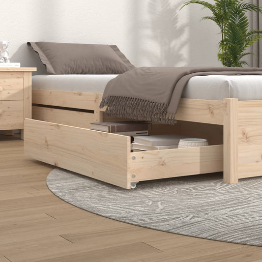 Cassettoni da Letto 2 pz in Legno Massello di Pino - homemem39