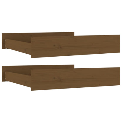 Cassetti per Letto 2pz Marrone Ambra in Legno Massello di Pino - homemem39