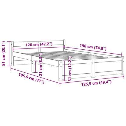 Giroletto Bianco in Legno Massello 120x190 cm Small Double | homemem39