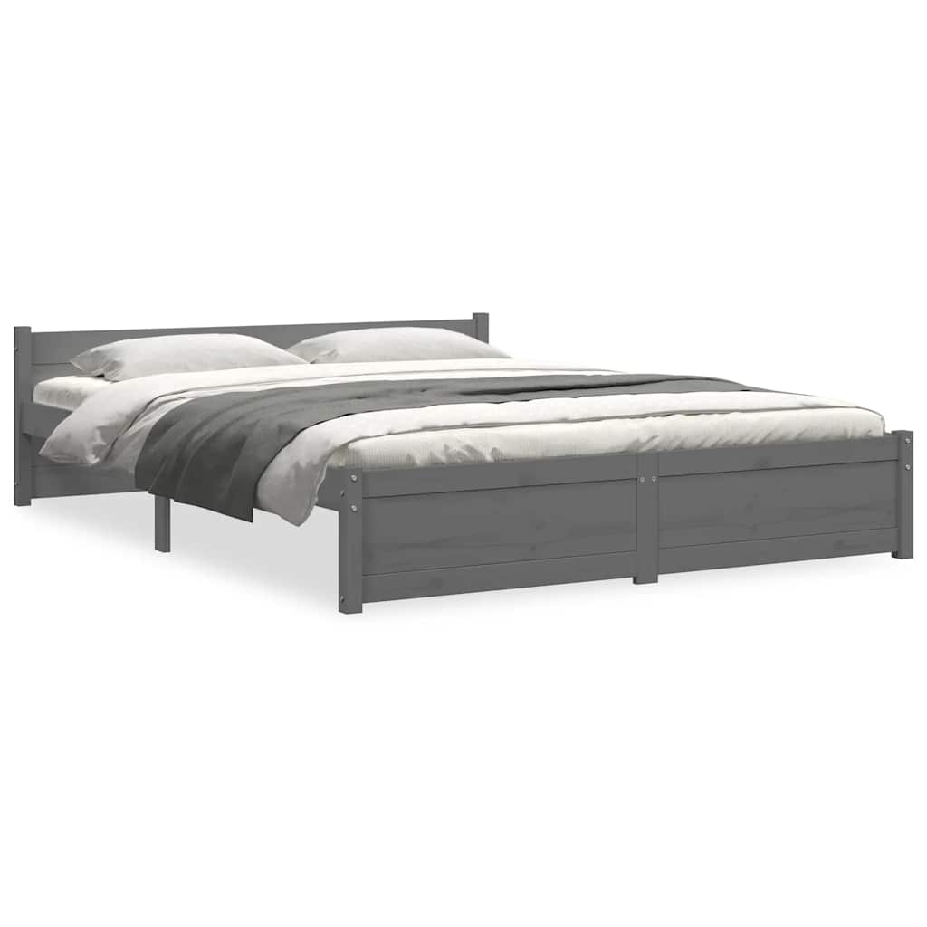 Giroletto Grigio in Legno Massello 135x190 cm Double - homemem39