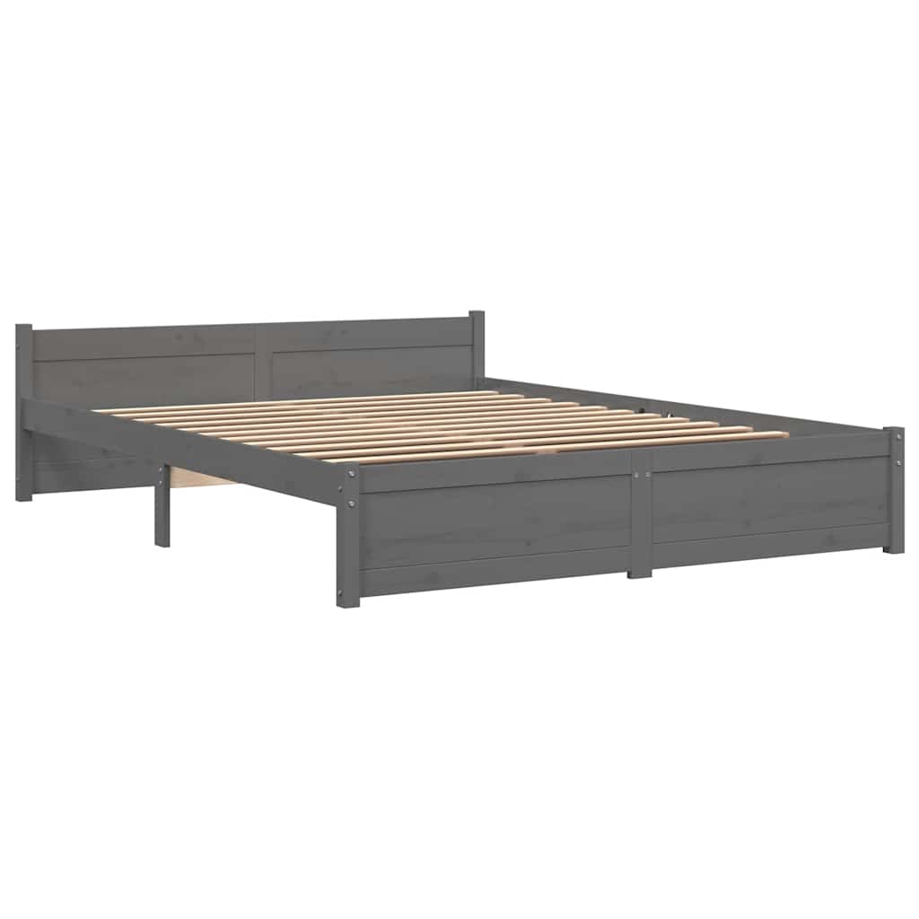 Giroletto Grigio in Legno Massello 135x190 cm Double - homemem39