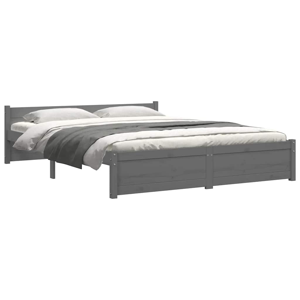 Giroletto Grigio in Legno Massello 135x190 cm Double | homemem39