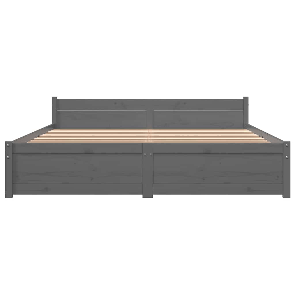 Giroletto Grigio in Legno Massello 135x190 cm Double - homemem39
