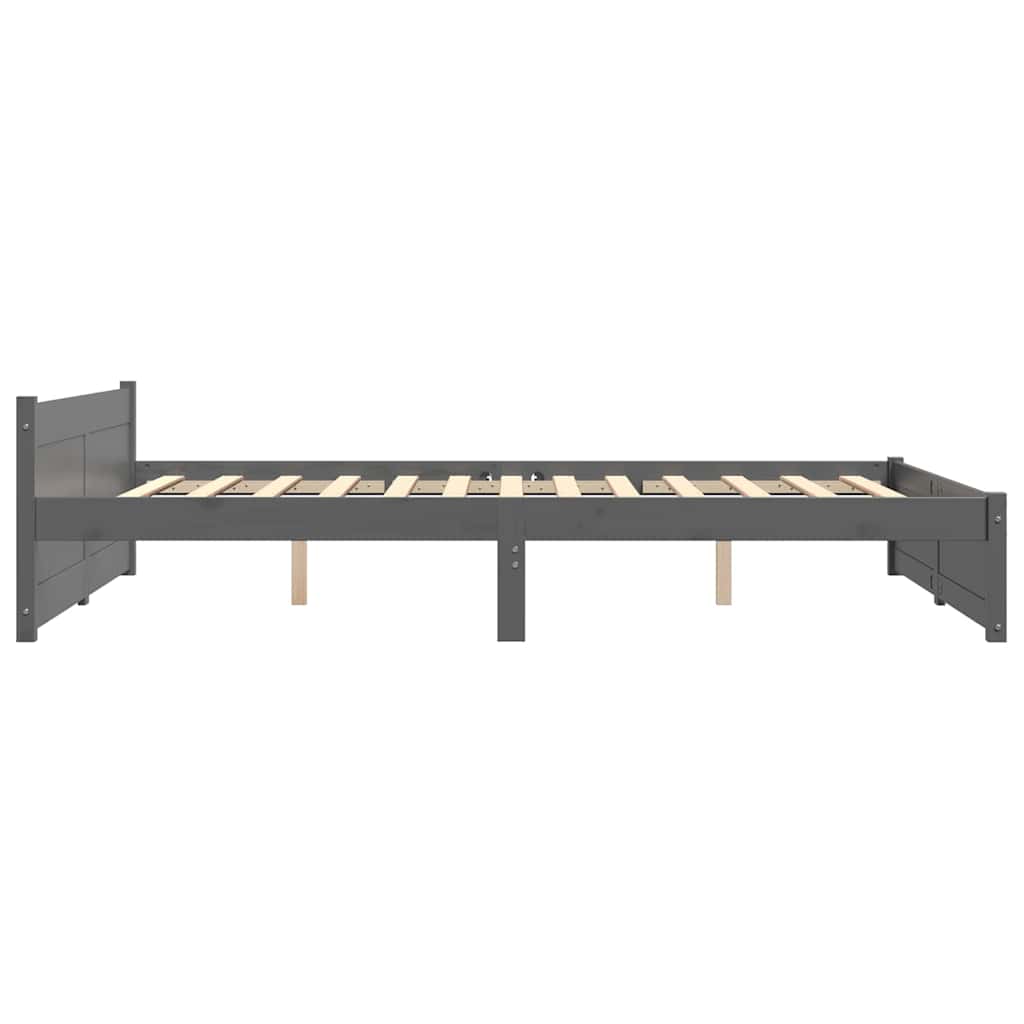 Giroletto Grigio in Legno Massello 135x190 cm Double - homemem39