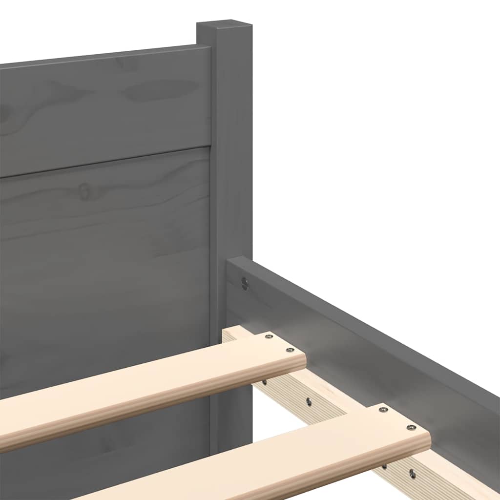 Giroletto Grigio in Legno Massello 135x190 cm Double - homemem39