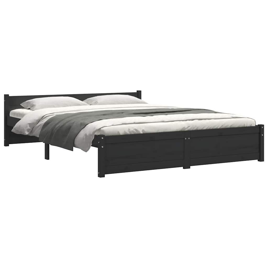 Giroletto Nero in Legno Massello 135x190 cm Double | homemem39