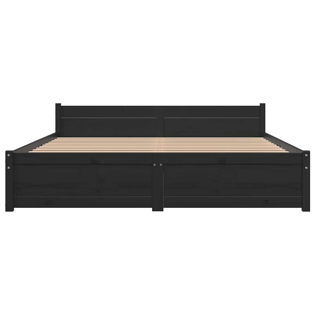 Giroletto Nero in Legno Massello 135x190 cm Double - homemem39