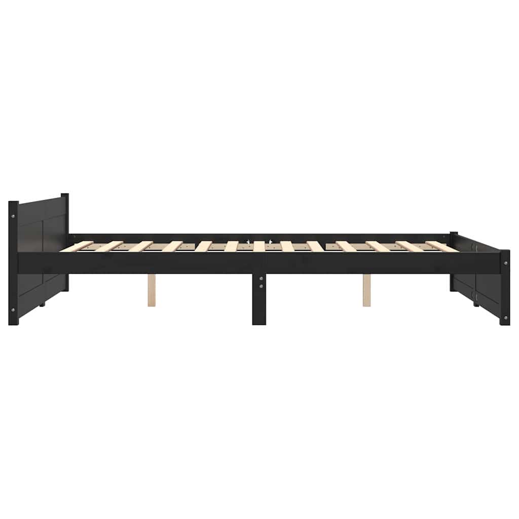 Giroletto Nero in Legno Massello 140x190 cm - homemem39