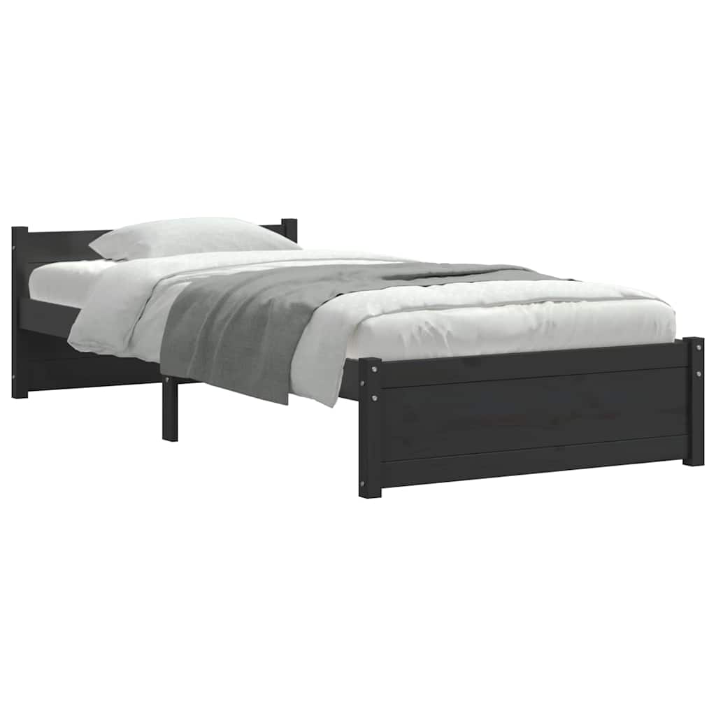 Giroletto Nero in Legno Massello 90x200 cm | homemem39