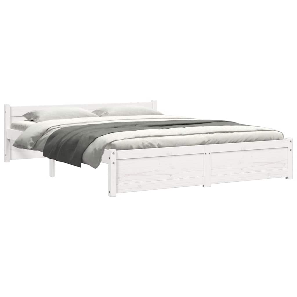 Giroletto Bianco in Legno Massello 150x200 cm King Size | homemem39