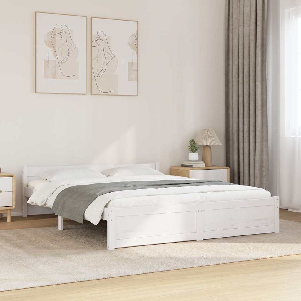 Giroletto Bianco in Legno Massello 160x200 cm | homemem39