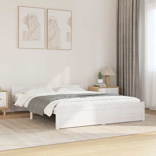 Giroletto Bianco in Legno Massello 160x200 cm | homemem39
