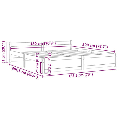 Giroletto Bianco in Legno Massello 180x200 cm Super King - homemem39