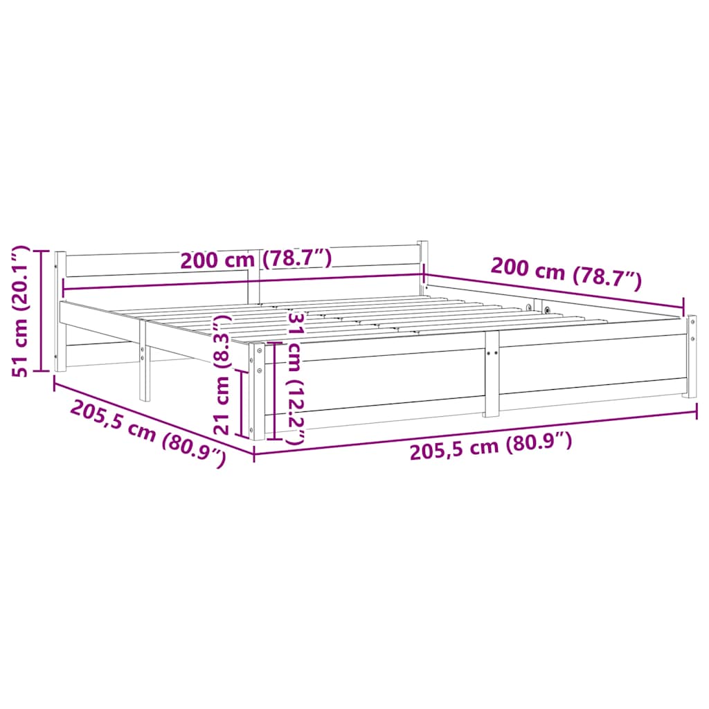 Giroletto Bianco in Legno Massello 200x200 cm - homemem39