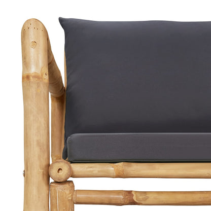 Set Salotto da Giardino 2pz con Cuscini Grigio Scuro Bambù | homemem39