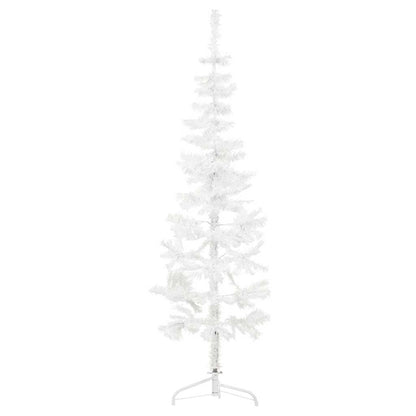 Albero Natale Artificiale Sottile a Metà Supporto Bianco 150 cm