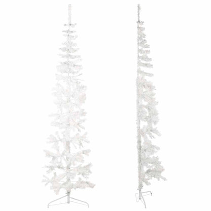 Albero Natale Artificiale Sottile a Metà Supporto Bianco 240 cm