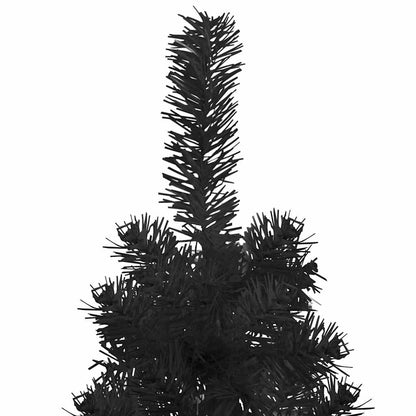 Albero Natale Artificiale Sottile a Metà e Supporto Nero 120 cm