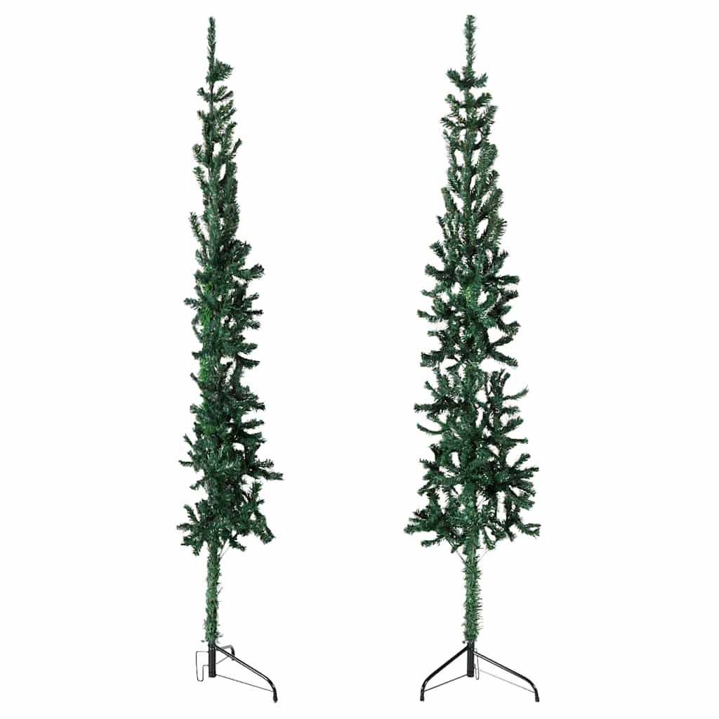 Albero Natale Artificiale Sottile a Metà Supporto Verde 120 cm