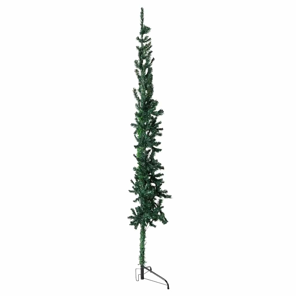 Albero Natale Artificiale Sottile a Metà Supporto Verde 150 cm