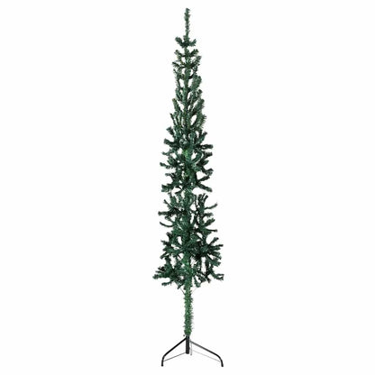 Albero Natale Artificiale Sottile a Metà Supporto Verde 240 cm