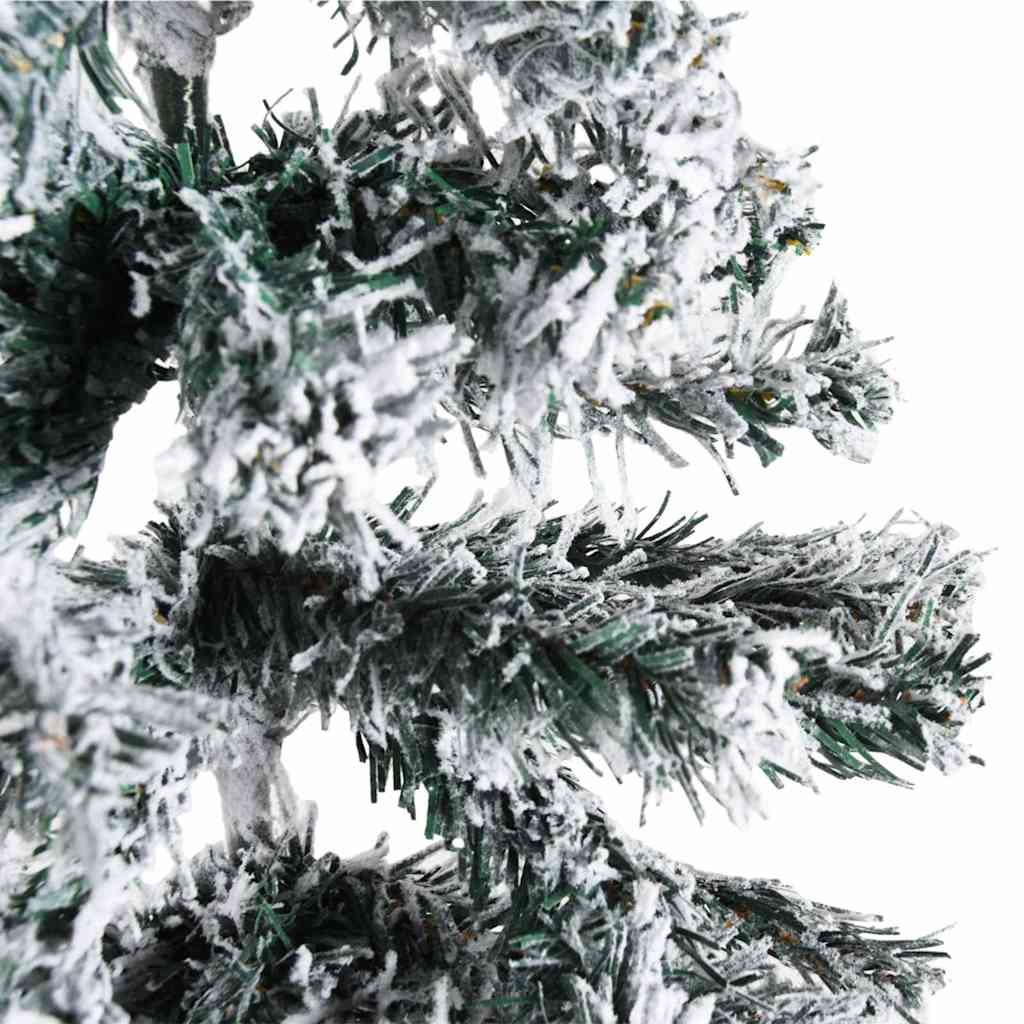 Albero Natale Artificiale Sottile a Metà Neve Fioccata 150 cm