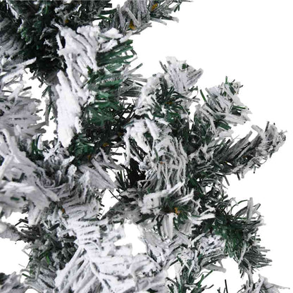 Albero Natale Artificiale Sottile a Metà Neve Fioccata 180 cm - homemem39