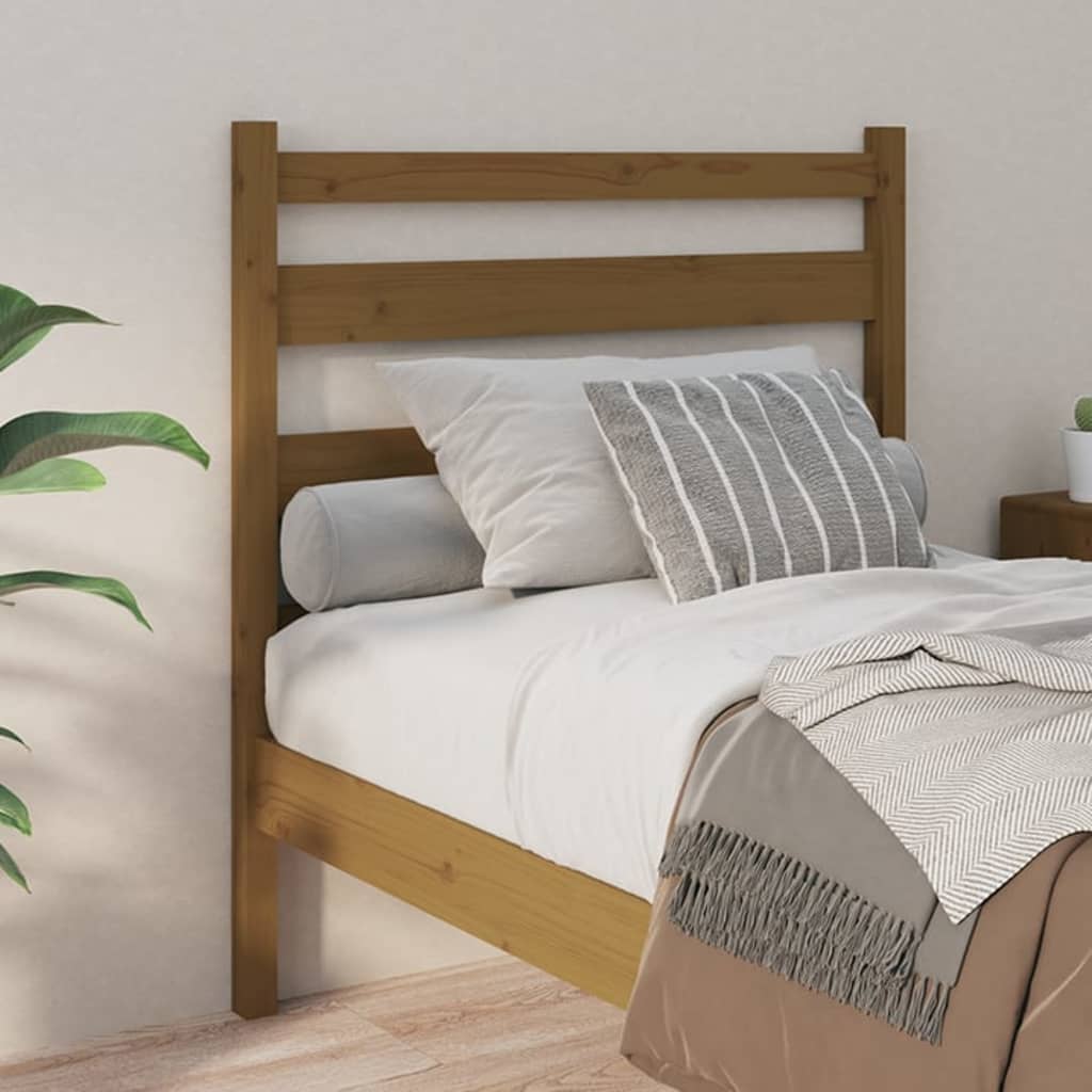 Testiera per Letto ambra 81x4x100 cm in Legno Massello di Pino - homemem39