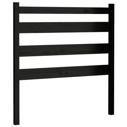 Testiera per Letto Nera 81x4x100 cm in Legno Massello di Pino