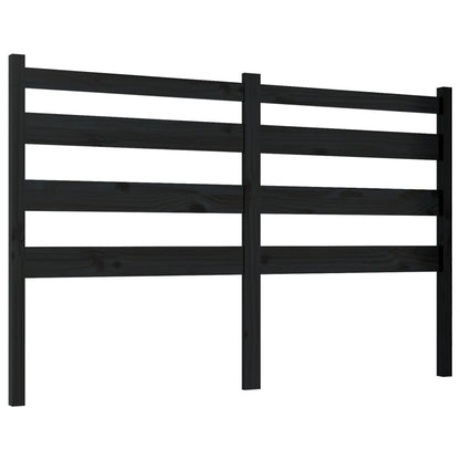 Testiera per Letto Nera 126x4x100 cm in Legno Massello di Pino | homemem39