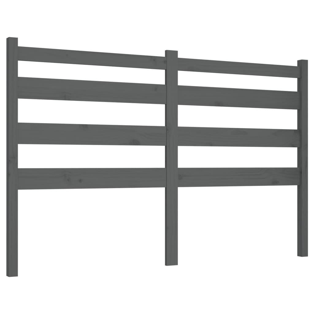 Testiera per Letto Grigia 141x4x100cm in Legno Massello di Pino - homemem39