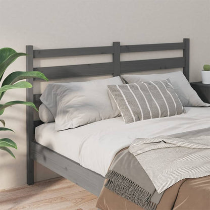 Testiera per Letto Grigia 141x4x100cm in Legno Massello di Pino - homemem39