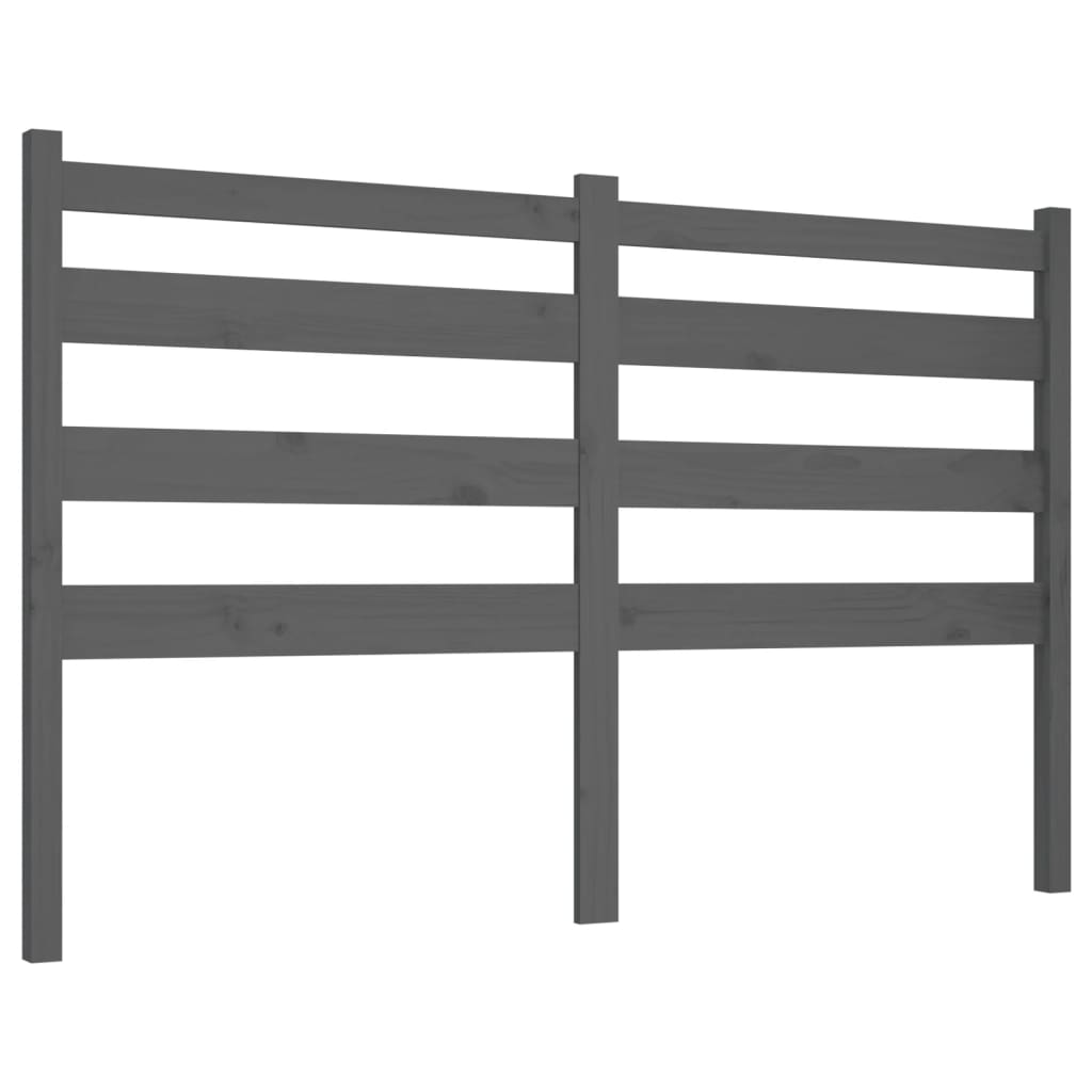 Testiera per Letto Grigia 146x4x100cm in Legno Massello di Pino | homemem39