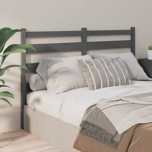 Testiera per Letto Grigia 186x4x100cm in Legno Massello di Pino - homemem39