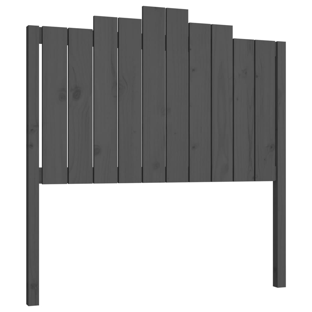 Testiera per Letto Grigia 106x4x110cm in Legno Massello di Pino - homemem39