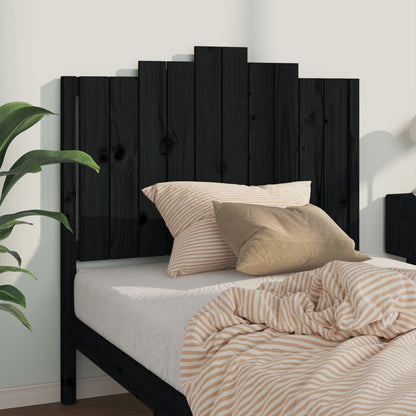Testiera per Letto Nera 106x4x110 cm in Legno Massello di Pino - homemem39